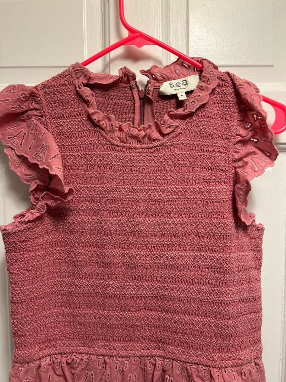 Sea New York Dusty Rose Ruffle Sleeve Dress